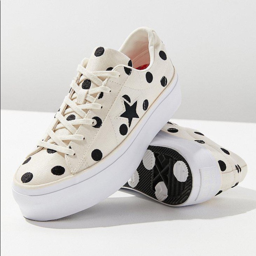 Star Polka Dot Platform LowTop Converse